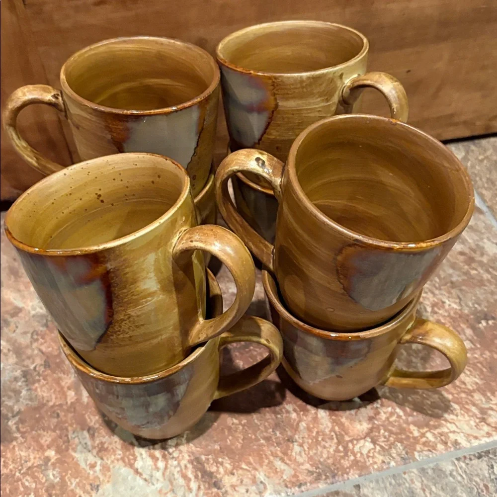 Sango Splash #4951 Ceramic Mug Iridescent Glaze Brown Stoneware Coffee Tea Cup